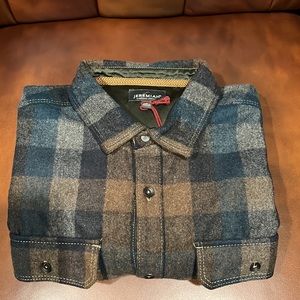 Men’s Jeremiah Long Sleeve Poly Wool Brushed Twill Plaid Shirt